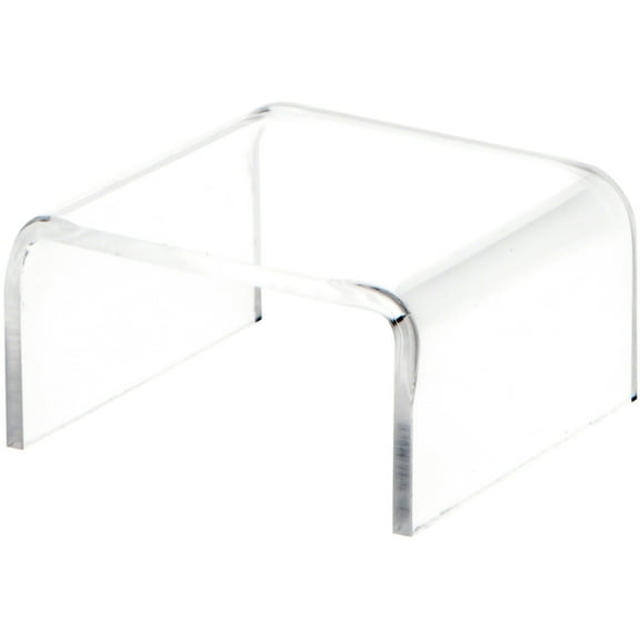 Plymor Clear Acrylic Short Square Display Riser, 1" H x 2" W x 2" D (3/32" thick) (2 Pack)