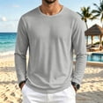 thumbnail image 2 of Frnrwgo Men's T-Shirt Regular Fit Long Sleeve Mesh Breathable Quick Dry Solid Color Athletic Gym Top, 2 of 7