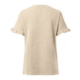 thumbnail image 4 of Ladies Round Neck Ruffled Short Sleeve T Shirt Top Womens T Shirts Long Sleeve Neck Tops for Women Plain Shirt Casual T Shirts Women Women Active Wear Tops Shirts Comfy Women Womens Casual Summer Tops, 4 of 4