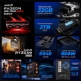 thumbnail image 3 of PC Gamer Xtreme PC Gaming MSI AMD Radeon RX 9070 XT Ryzen 9 9900X 32GB DDR5 SSD 2TB Monitor Curvo 27 180Hz Sistema Liquido WIFI Black gaming competitivo y streaming, 3 of 6