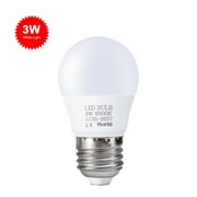 moobody 3W LED Bulbs E27 Light Bulbs Energy Saving White Light 6000-6500K High Brightness Lamp for Bedroom Living Room 85V-265V