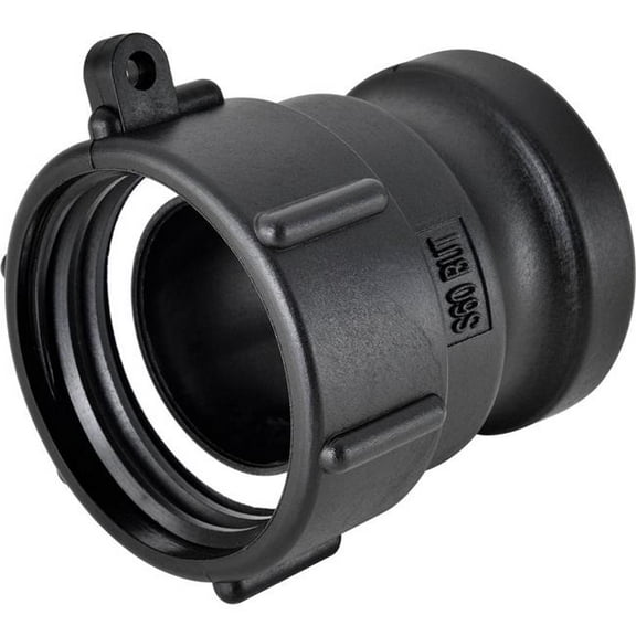 Global Industrial 493520 Polypropylene S60X6 Female Buttress x 2 in. Part A Camlock Adapter, Black - Case of 5