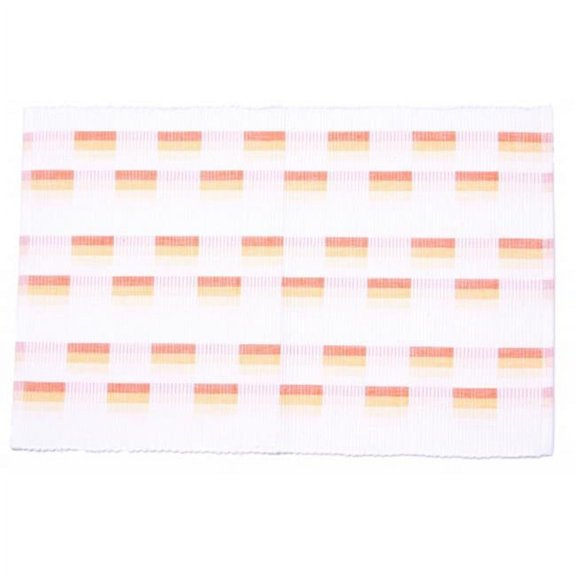 Mr. MJs Trading AG-01268S-4 19 in. Ribbed Placemats, Papaya Check - Set of 4