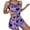 H197 Purple, variant on Likimi Pajamas For Women Set Crew Neck Hearts Print Sleeveless Pjs Tops With Shorts Summer Comfort Loungewear Grey Size L