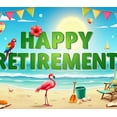 thumbnail image 4 of Colorful Design Retirement Banner Beach Elements Tropical Theme Vacation Scene for Retirement Party Beach Party Holiday Celebration, 4 of 8