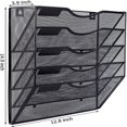 thumbnail image 4 of 5 Tier Wall File Holder Hanging Mail Organizer Metal Wall Mount Magazine Rack  Black, 4 of 7