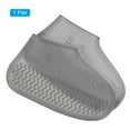 thumbnail image 3 of Uxcell 21x12.5cm(S) Waterproof Silicone Shoe Cover Overshoes Rain Boots Protectors Galoshes Gray, 3 of 7