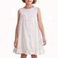 thumbnail image 4 of Girls Party Dress Sleeveless Tulle Tutu Dress Elegant Toddler Flower Girl Wedding Dress for Kids, Ivory, Sizes 4-5Y, 4 of 7