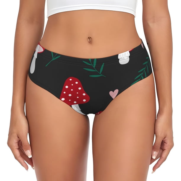 Fotbe Amanita Mushroom Calzones Estampados para Mujer – Ropa Interior de Algodón, Cómoda, Suave y Elástica-X-Large