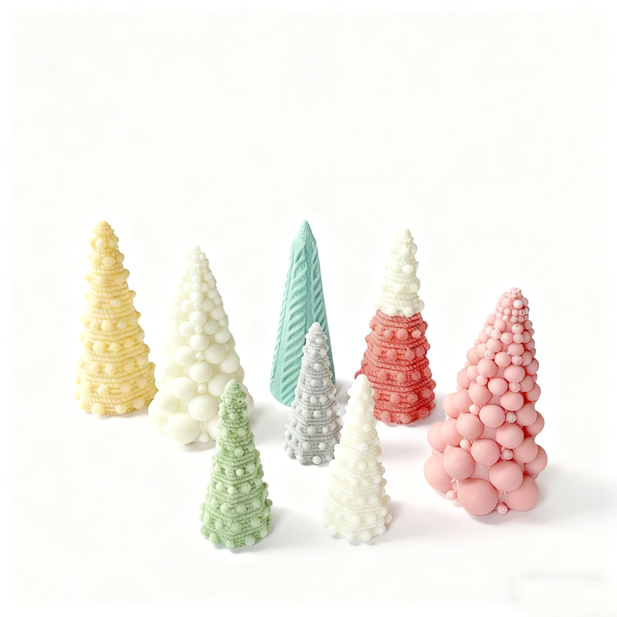 BOOWAN Stackable Christmas Tree Candle Molds | Silicone Molds For Candles, Jesmonite, Cement