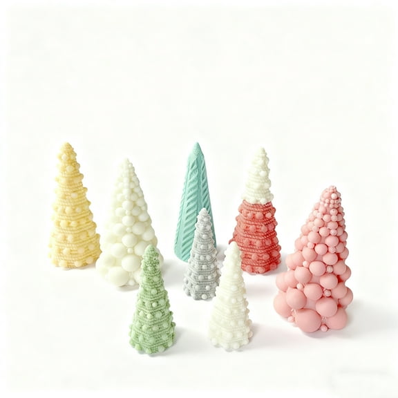 JDH 2PCS Christmas Mold 3D Christmas Tree Silicone Aromatherapy Candle Mold for Candle Making, Xmas Pine Tree Silicone Soap Molds DIY Cake Decorating Candle Making Supplies