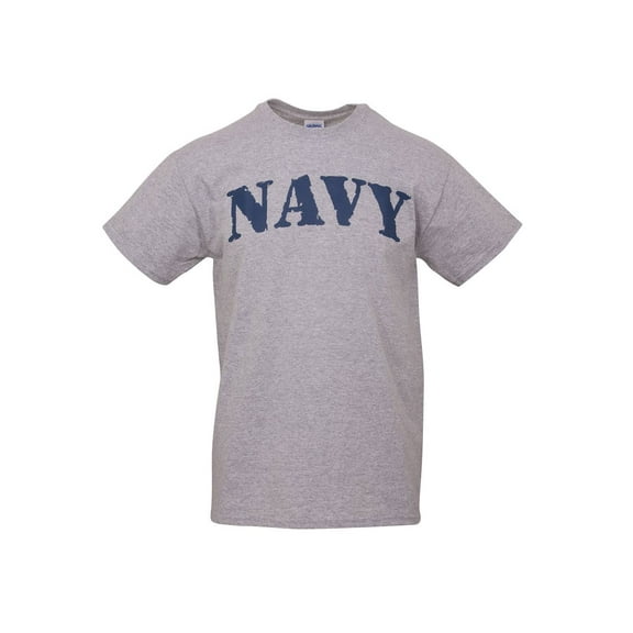 Mens US Navy Heather Grey Short-Sleeve T-Shirt - Small