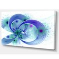 thumbnail image 2 of Fleur Fractale Bleue avec Pétales Courbés - Impression sur Toile Florale, 2 of 3