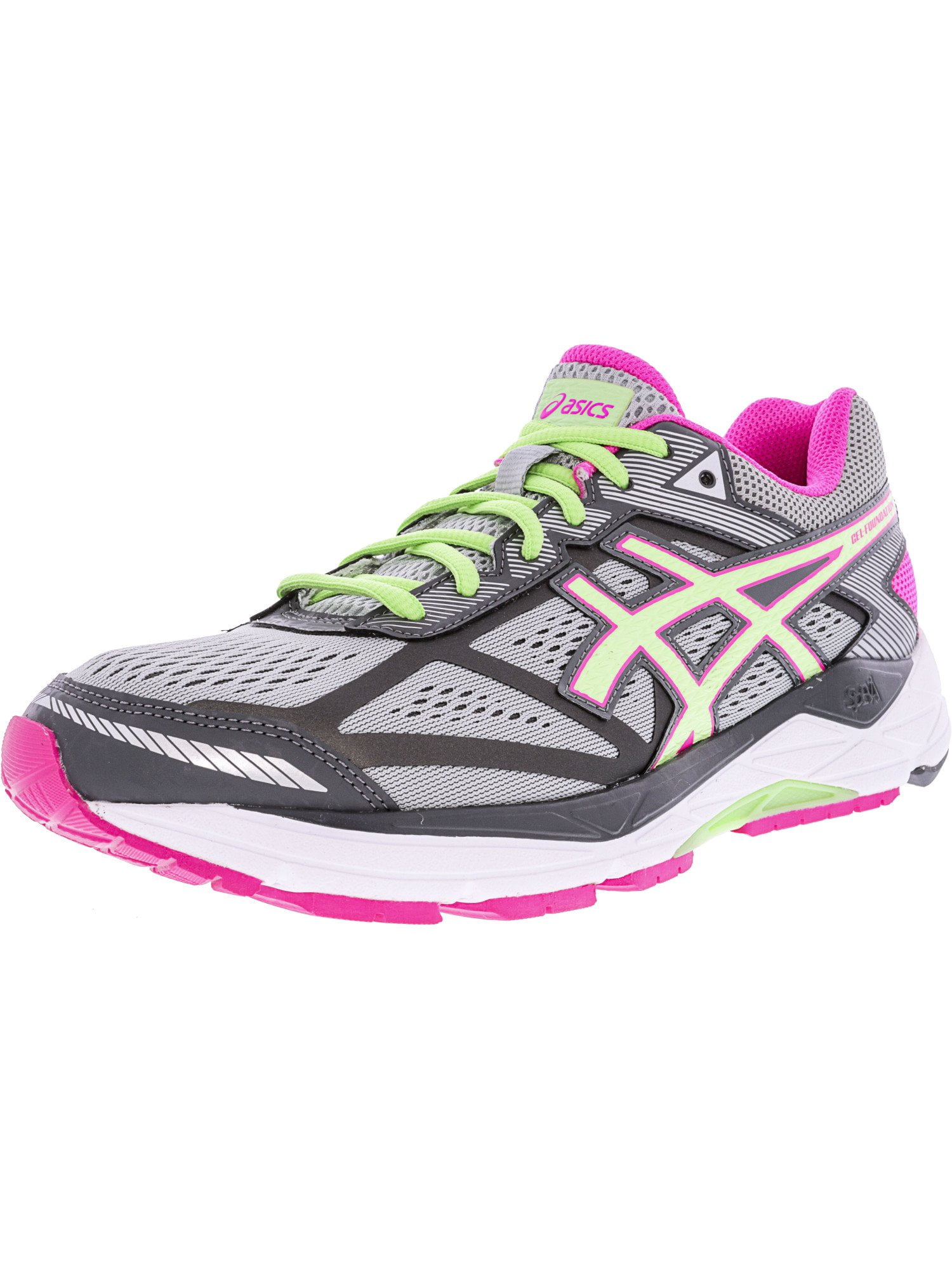 Asics Women's Gel-Foundation 12 Silver Grey / Pistachio Pink Glow Ankle-High Running Shoe Asics Women's Gel-Foundation 12 Silver Grey / Pistachio Pink Glow Ankle-High Running Shoe