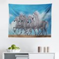 thumbnail image 1 of Pony Tapestry, Cartoon Graphic of a Royal Horse Cartoon Animal Tale Image Print, Fabric Wall Hanging Decor for Bedroom Living Room Dorm, 2 Sizes, White Pink and Orange, by Ambesonne, 1 of 1