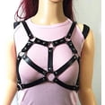 thumbnail image 5 of Zhuge Arnés de cuero para mujer, estilo punk, con correas para el pecho, cinturones de cintura ajustables, 5 of 5