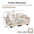 thumbnail image 3 of MIKIBAMA 76.3" Chenille Cloud Loveseat Sofa, 2-Seat Modular Sectional Couch for Living Room, Apartment, Office, Cream Beige, 3 of 11