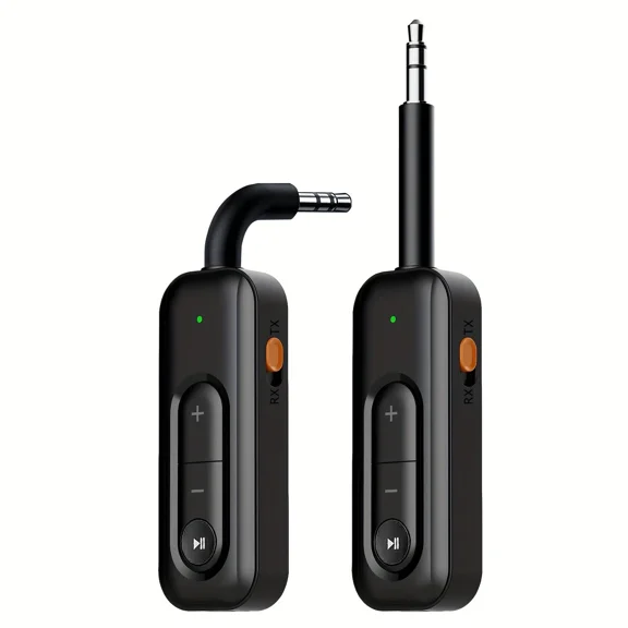 Bluetooth 5.2 Audio Adapter - Dual Mode Transmitter/Receiver for 3.5mm AUX, Wireless Hands-Free Calling, Dual Device Pairing, Ultra-Portable for Car/Home Stereo Systems