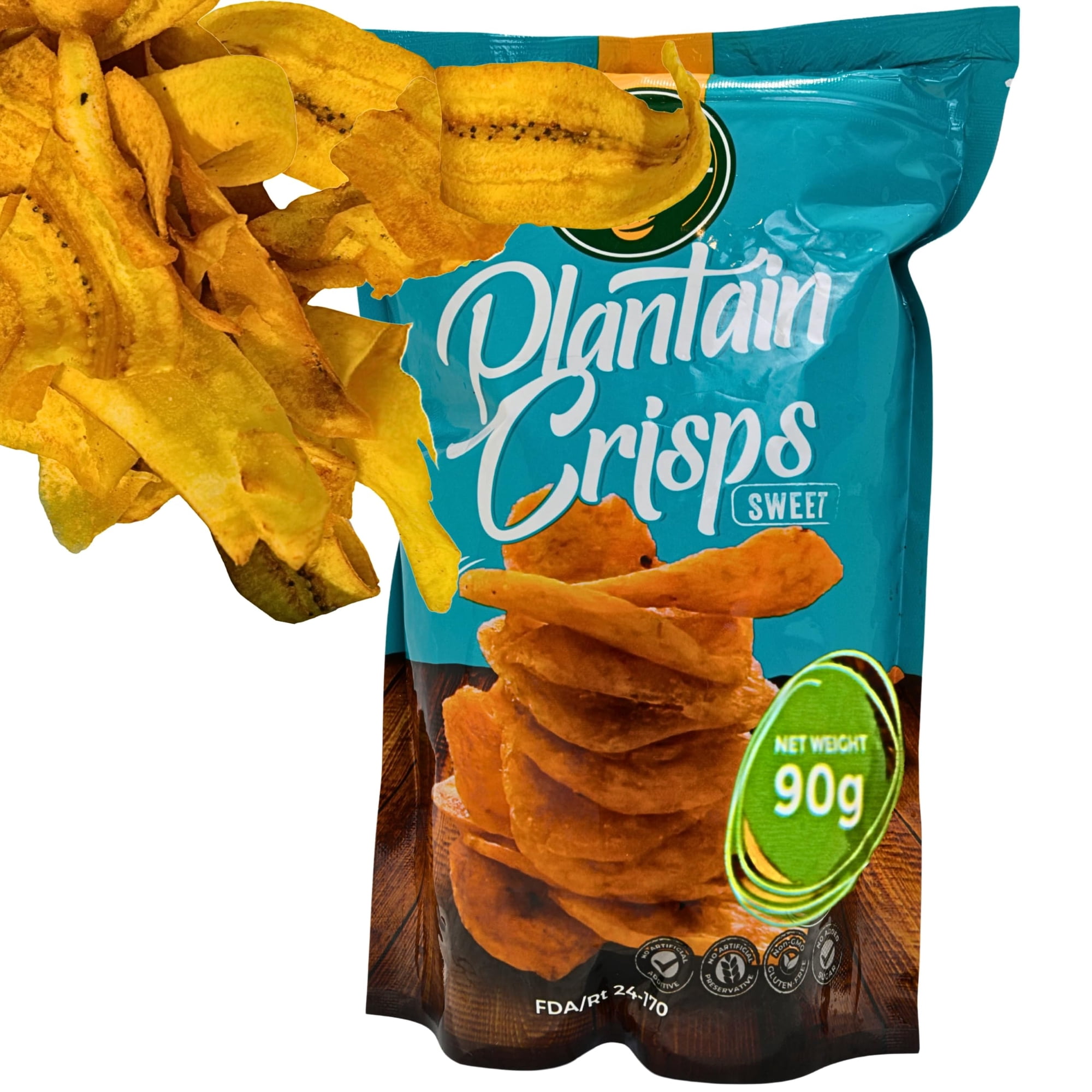 African Delights Sweet Plantain Chips, Pack of 3 (90g Each)