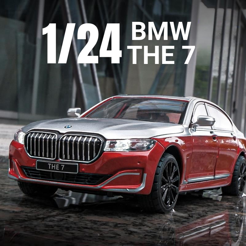 CHUNYAN 1/24 BMW THE 7 760Li Miniature Diecast Toy Car Vehicle Model 1:24 Pull Back Sound & Light Doors Openable Collection Gift Kid