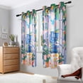 thumbnail image 2 of Yayeee Window Curtains Light Filtering 63"x52" Grommet Panel Pair Home Living Room Decor, Floral Window, 2 of 7