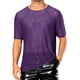 thumbnail image 1 of Camiseta de malla transparente Inspire Chic para hombre, camiseta de manga corta, cuello redondo, camiseta de fiesta transparente, 2XL, púrpura, 1 of 4