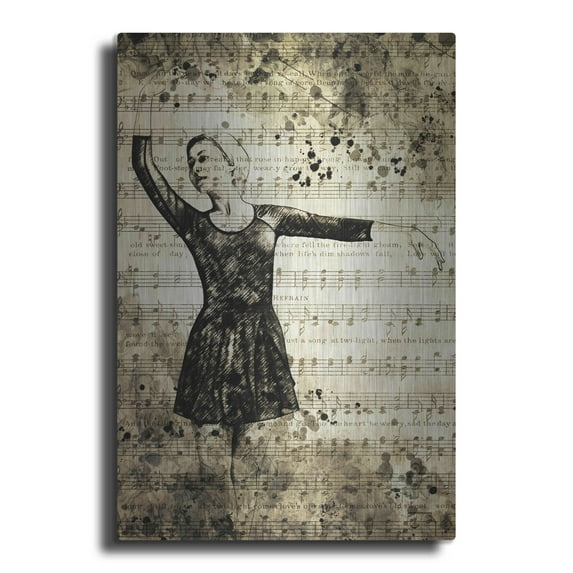 Luxe Metal Art 'Prima Ballerina Dream 3' by Ashley Aldridge Metal Wall Art, 12"x16"