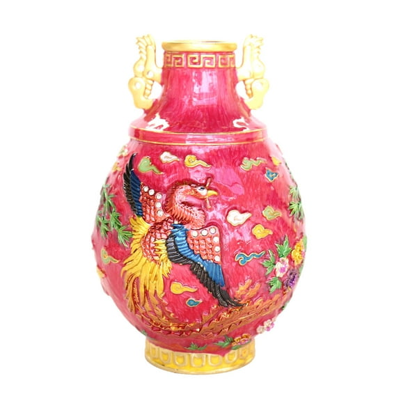 Feng Shui Crimson Phoenix Vase