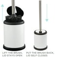 thumbnail image 5 of Bath Bliss Self Closing Lid Toilet Brush and Holder in White, 5 of 8