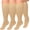 Beige, variant on 3 Pairs Medical Sport Plus Size Compression Socks - 20-30mmhg Graduated Knee-High Support for Men & Women, Ideal for Soccer, Running, and Nurses