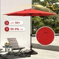 thumbnail image 3 of Abba Patio 9ft Outdoor Patio Umbrella w/ Push Button Tilt and Crank, 8 Ribs, Red, 3 of 11