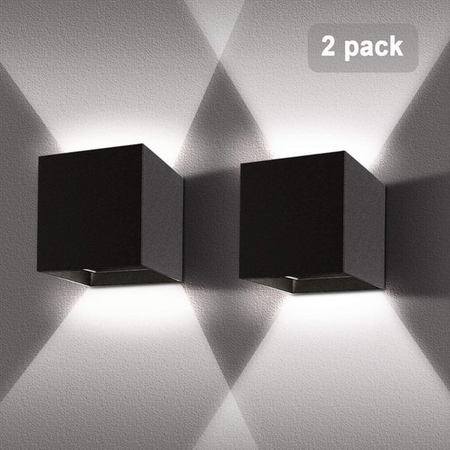 Aplique de pared interior 10W 2 piezas Impermeable IP65 Ángulo de haz ajustable Aplique de pared moderno Blanco frío 6000K