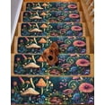 thumbnail image 2 of Mushroom Stair Treads for Wooden Steps Indoor Runner Rug Carpet, Dream Forest Botanical Floral Plant 4 Pieces Peel and Stick Staircase Step Treads Covers Washable Throw Door Mats, 30"x8", 2 of 6