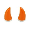 thumbnail image 1 of 2 Piezas Coche Motocicleta Casco Toro Cuerno Estilo Decoración Calcomanía Naranja, 1 of 1