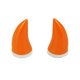 thumbnail image 1 of 2 Piezas Coche Motocicleta Casco Toro Cuerno Estilo Decoración Calcomanía Naranja, 1 of 1