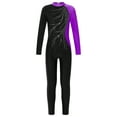 thumbnail image 1 of YONGHS Combinaison de Gymnastique à Manches Longues pour Filles avec Strass Violet 10, 1 of 7
