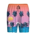 thumbnail image 3 of Picia Beach with Palm Trees Pajama Shorts for Men, Men's Pajama Bottoms, Sleepwear,Short Pajama Pants-, 3 of 9