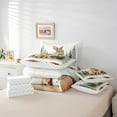 thumbnail image 6 of Manfei Cute Rabbit Bedding Comforter Set 7pcs for Girls, Cartoon Woodland Animal Full Bedding Set, Green Pine Tree Fitted Sheet Flat Sheet, Ultra Soft Home Decor, 6 of 8