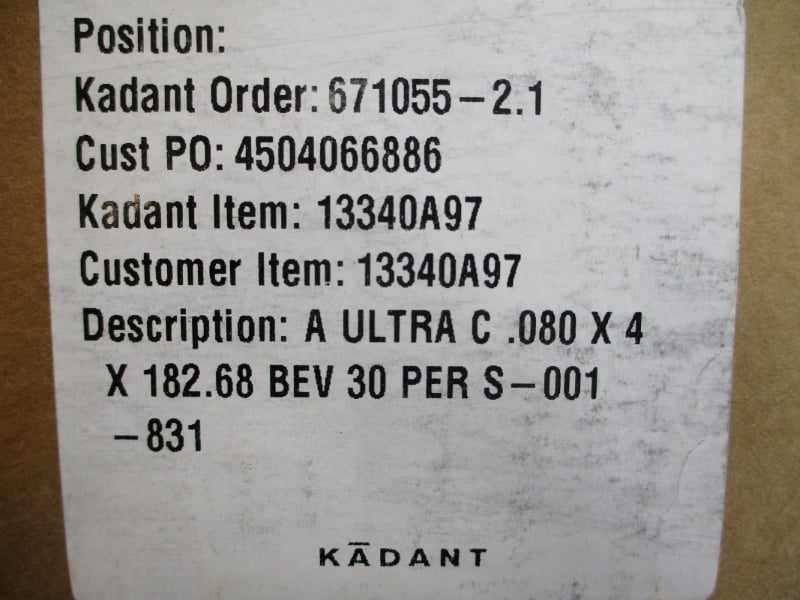 KADANT 13340A97 A ULTRA C .080X4X182.68 BEV30 PERS-001-831 NSFS