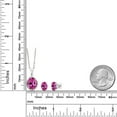 thumbnail image 2 of Gem Stone King 7.80 Ct Pink Created Sapphire 925 Sterling Silver Pendant and Earrings Jewelry Set, 2 of 3