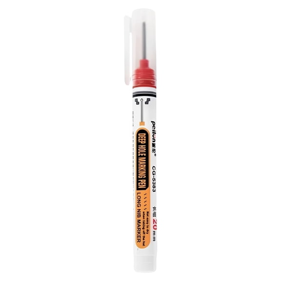 1 Pc Upgrade Long Head Deep Hole Marker Pens, 20mm Quick-dry Waterproof Long Nib Permanent Markers, Construction Marking Tool, Carpenter Ink Marker Pens Metal Marking Pen, J