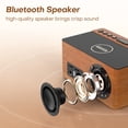 thumbnail image 3 of Reloj despertador con altavoz Bluetooth ANJANK Wooden con radio FM y cargador, 3 of 8