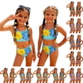 thumbnail image 2 of CCRFTGI Girls Swimsuit Size 10-12 2 Piece Set Swim Vacation Girls Bathing Suit Beach Holiday Hawaiian Tropic Bikini Set Summer Cute Girls Clothes Swimsuits Swimwear Green 2-3 Years, 2 of 9