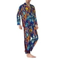 thumbnail image 3 of Bingfone Men'S Pajama Set 2 Piece Loungewear Pjs, Long Sleeve With Pajama Pants-Colorful Fall Leaves, 3 of 9