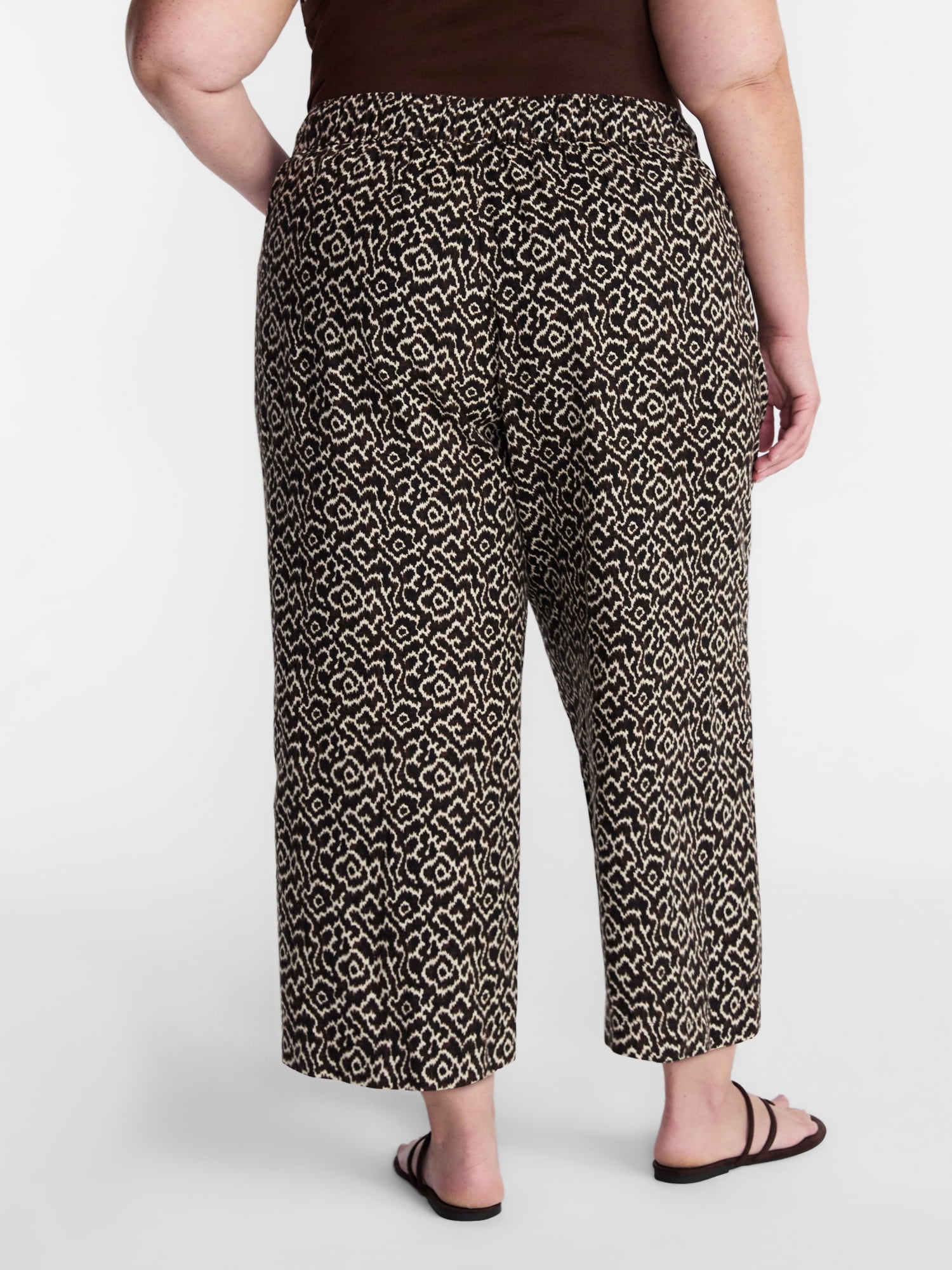 Terra and Sky Women's Plus Pull on Linen Pant, Size 0X-5X