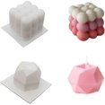 thumbnail image 1 of Molde de vela de silicona, moldes de vela de cubo de burbuja 3d, moldes de vela de cubo de diamante compatibles con la fabricación de velas, moldes de silicona compatibles con la vela de bricolaje, S Afortunado Sencillez, 1 of 5