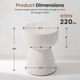 thumbnail image 5 of Dayalane Round Faux Stone Side Table, 15.5" Modern Cream Hourglass End Table Indoor Outdoor, Travertine Cream Look Accent Drink Stool for Living Room Patio, Fully Assembled, 5 of 11