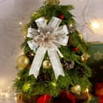 thumbnail image 4 of Fabric Bow Christmas Pendant, Sequin Multi-Layer Christmas Tree Ornament, Holiday Scene Layout Decor for Home Party, 4 of 6