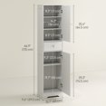 thumbnail image 3 of HOMCOM Armoire de Rangement de Salle de Bain Haute Armoire de Salle de Bain Mince avec Portes Blanc, 3 of 10