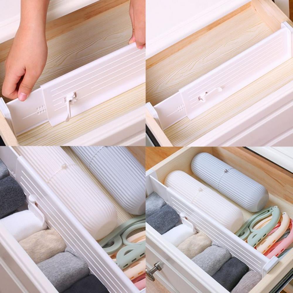 5 Pack Clear Drawer Dividers for Clothes,Expandable 11-19'' Drawer  Organizer Transparent Dividers,Clear Plastic Clothes Organizer Adjustable  Drawers